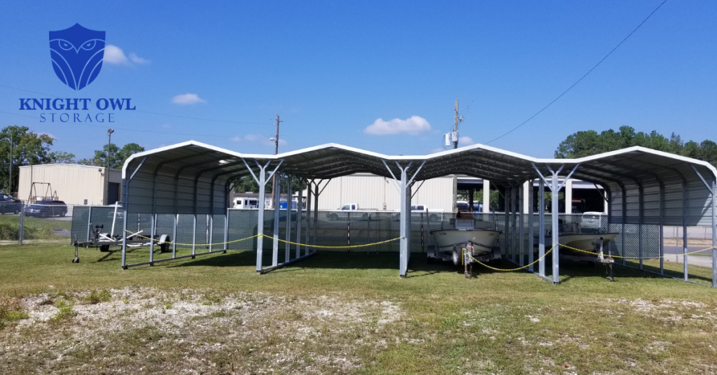 Knight Owl Storage Beltline logo with boat and RV storage units